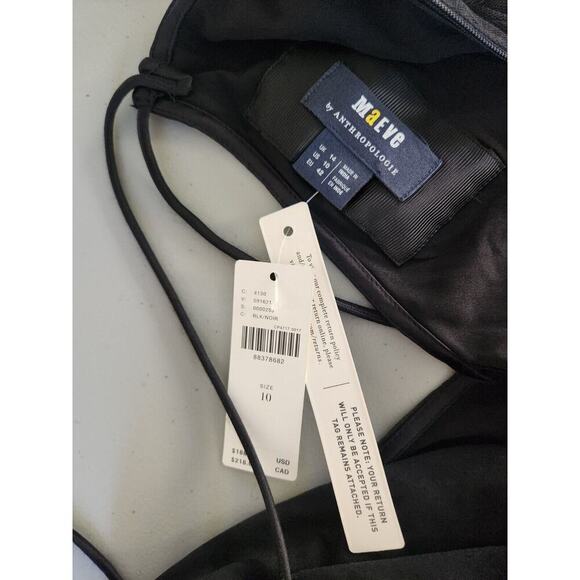 NWT Maeve Sleeveless Mesh 3D Flower Slip Midi Dress Size 10 Black #9F411 - Picture 11 of 13